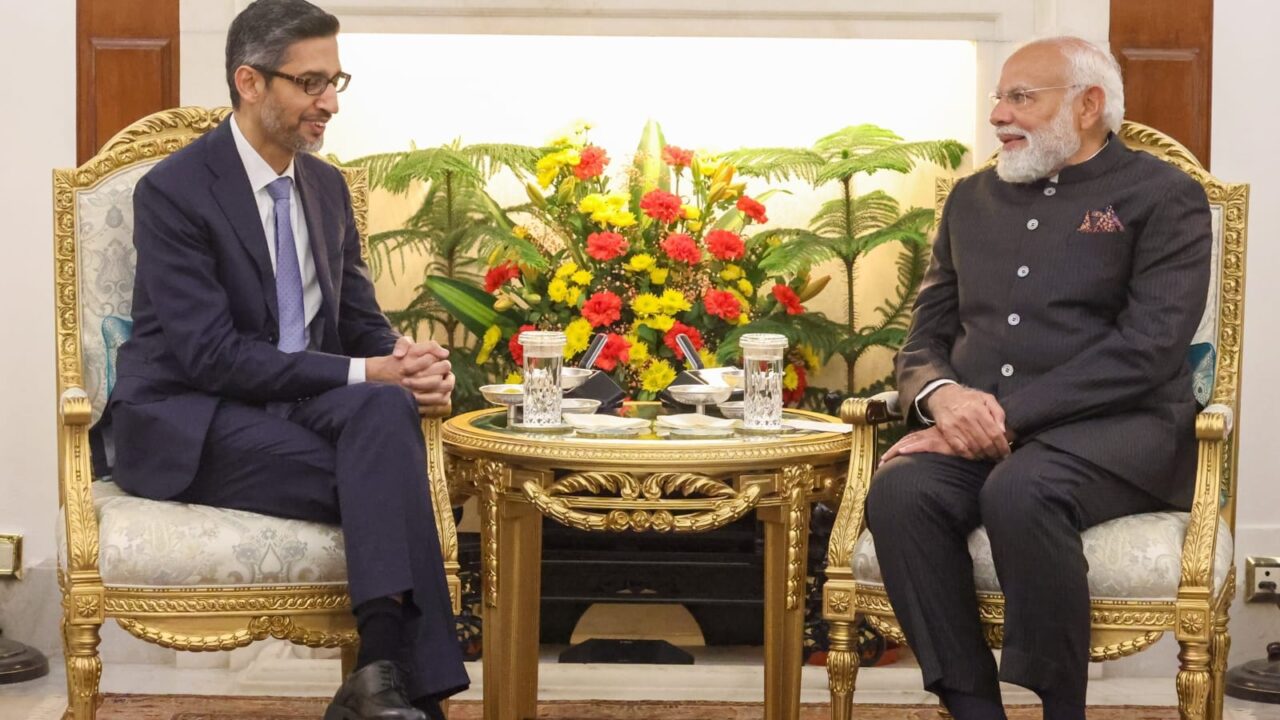 Sundar Pichai with PM Modi